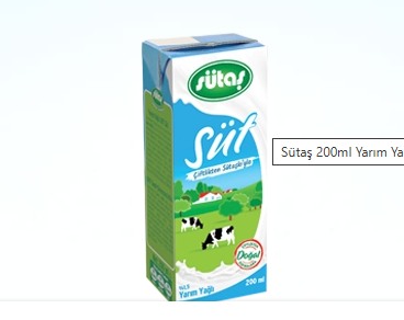 Sütaş Yarım Yağlı Süt 200 ml