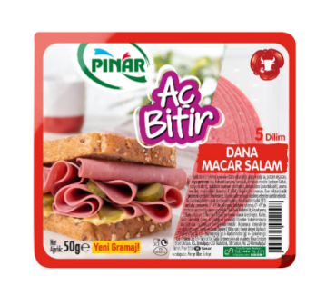 Pınar Aç Bitir Dana Macar Salam Büyük Dilim 50 G